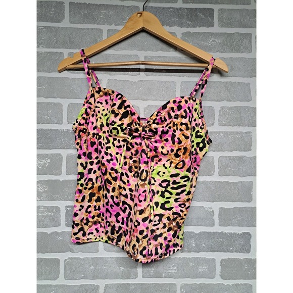 Victoria‎ Secret Womens Pastel Leopard Print Takini Swim Top Size 36C - Picture 1 of 6